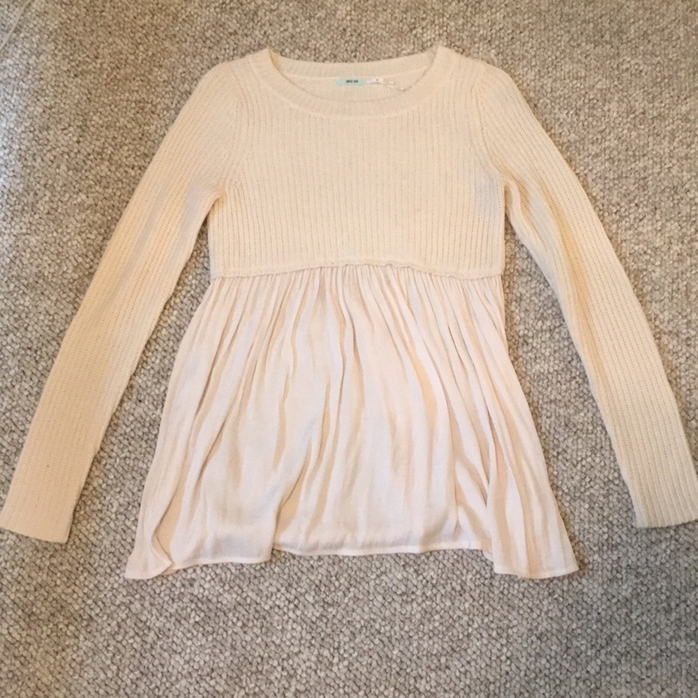 Kimchi Blue Cream Knit Babydoll Sweater